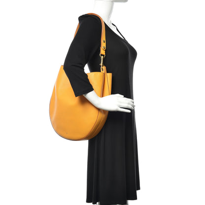 Celine Crisped Calfskin Medium Hobo Saffron 2 of 11