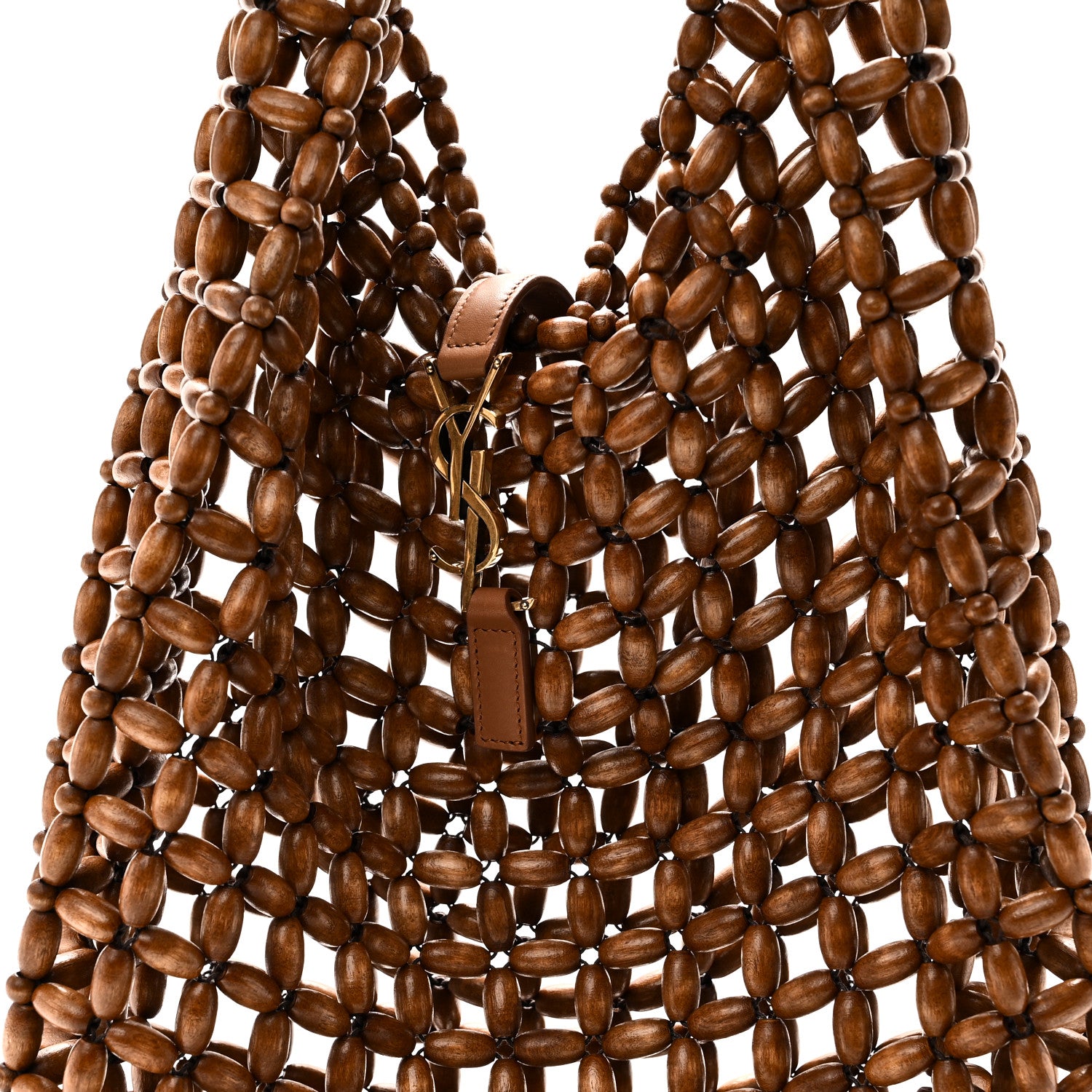 Saint Laurent Wood Bead Large Le 5 A 7 Soft Hobo Light Wood 8 of 11