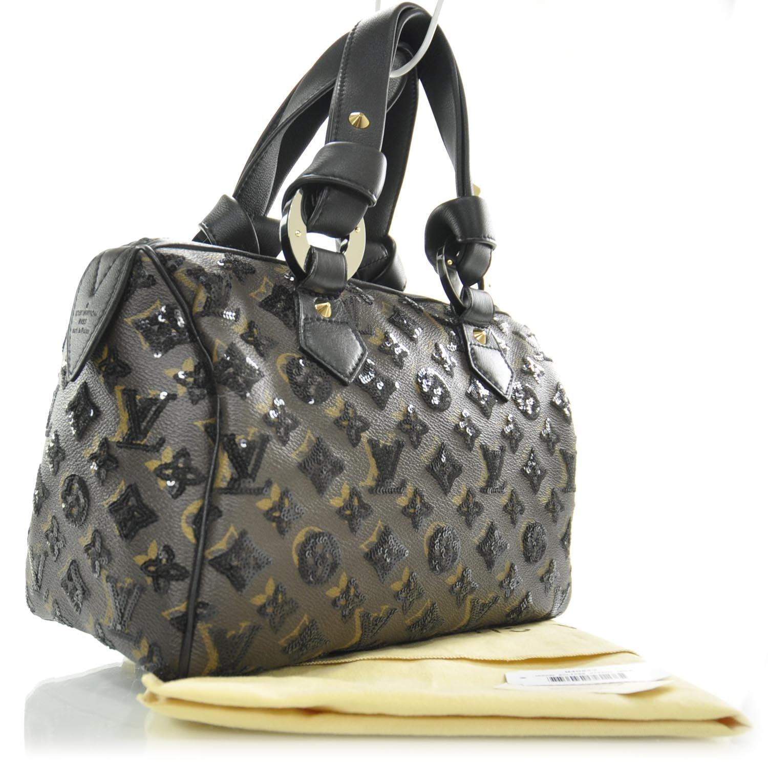 Louis Vuitton Monogram Sequins Eclipse Speedy 28 Black 3 of 8