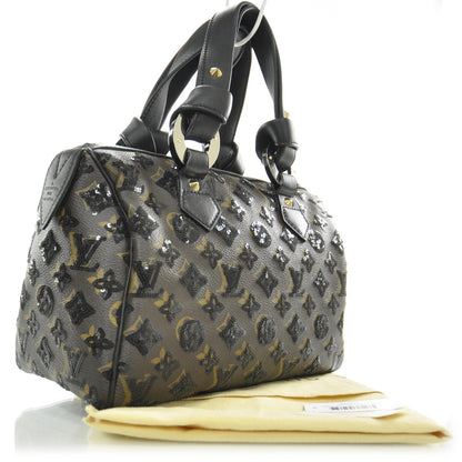 Louis Vuitton Monogram Sequins Eclipse Speedy 28 Black 3 of 8