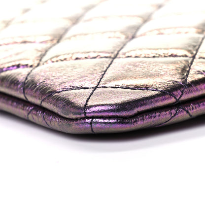 Chanel Iridescent Crumpled Calfskin CC Ripples Medium Cosmetic Case Purple 9 of 12