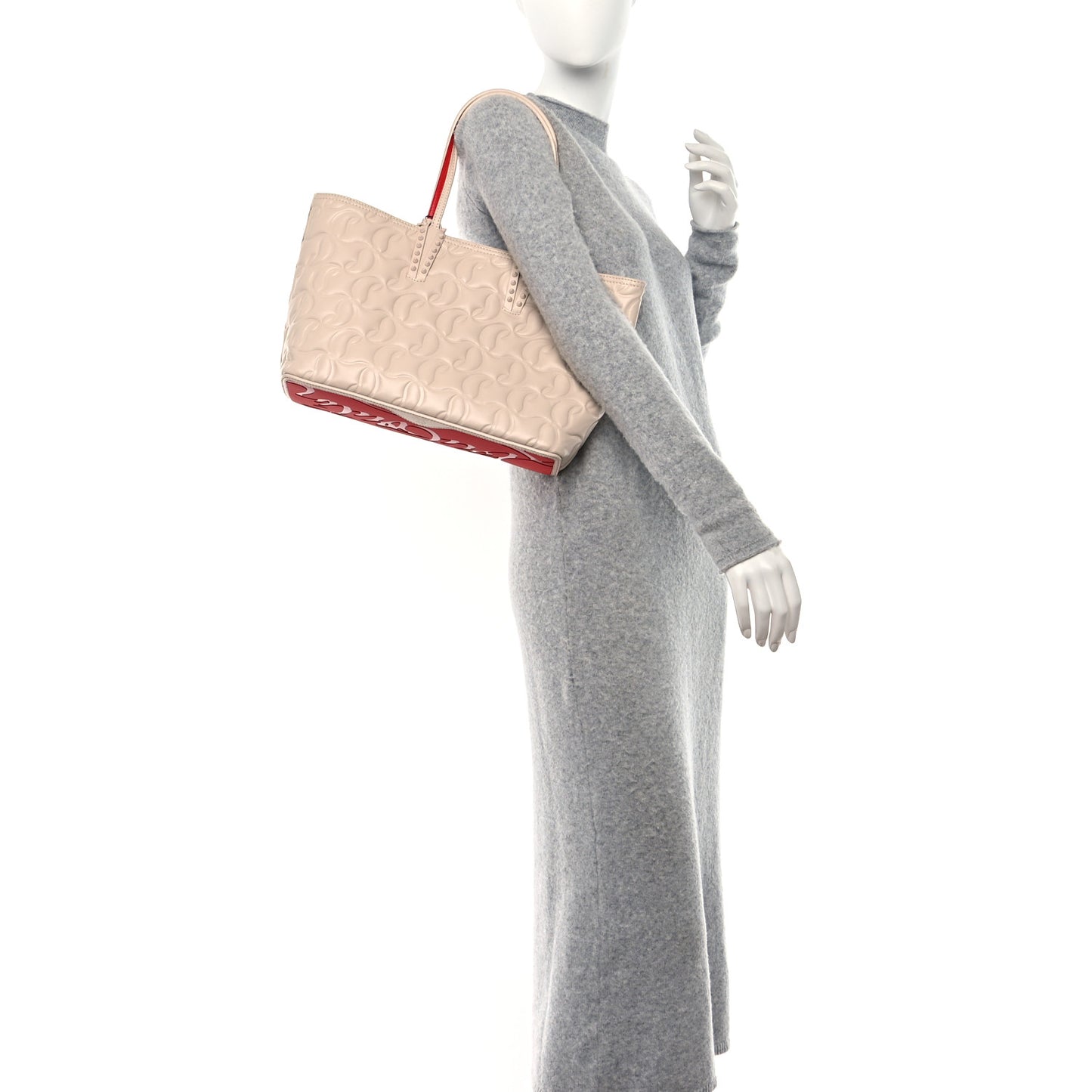 Nappa Embossed East West Cabata Tote Leche