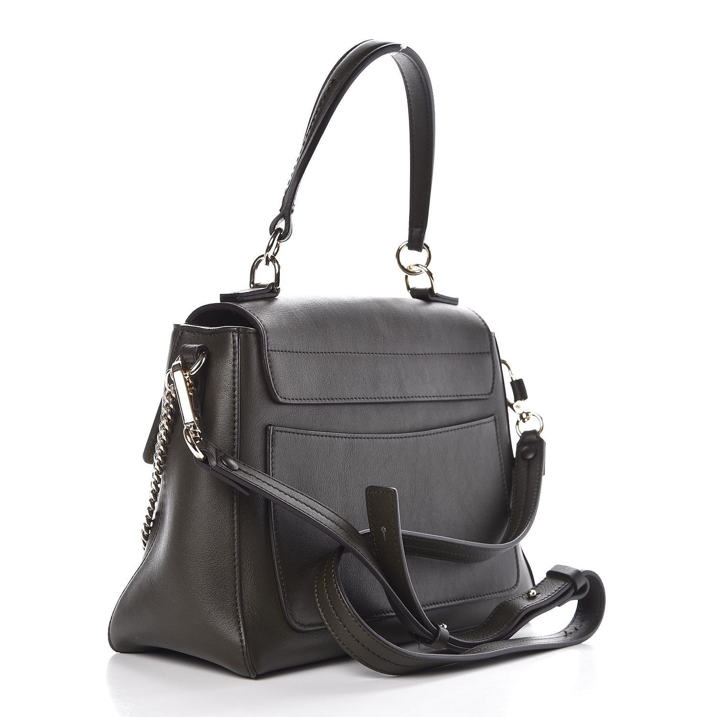 Calfskin Small Faye Day Shoulder Bag Deep Forest