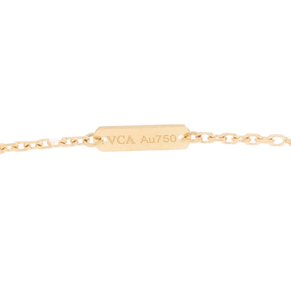 Van Cleef & Arpels 18K Yellow Gold Mother of Pearl Lucky Alhambra Butterfly Pendant Necklace 3 of 5