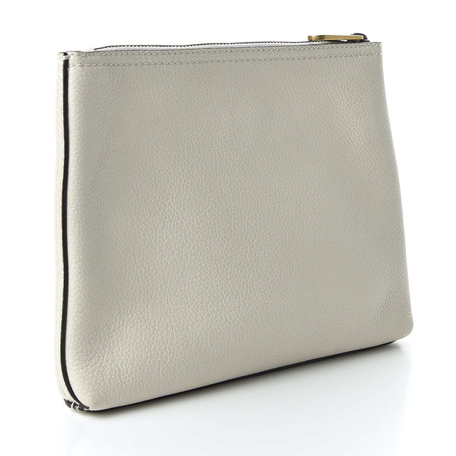 Gucci Pebbled Calfskin Medium Logo Portfolio Clutch White 3 of 7