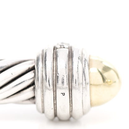 David Yurman Sterling Silver 14K Yellow Gold Diamond 7mm Cable Classics Bracelet 4 of 4