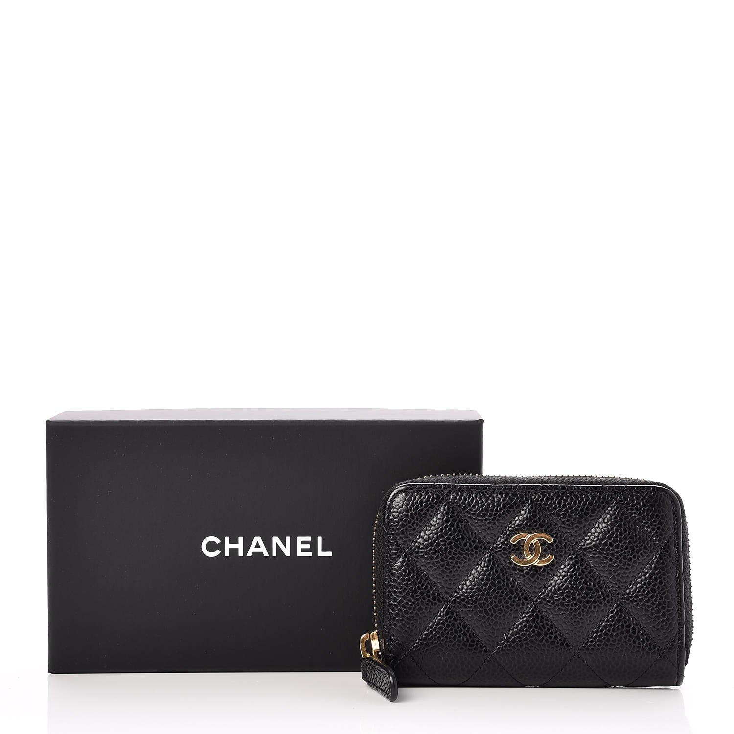 Chanel Caviar Quilted Zip Coin Purse Black 8 of 8