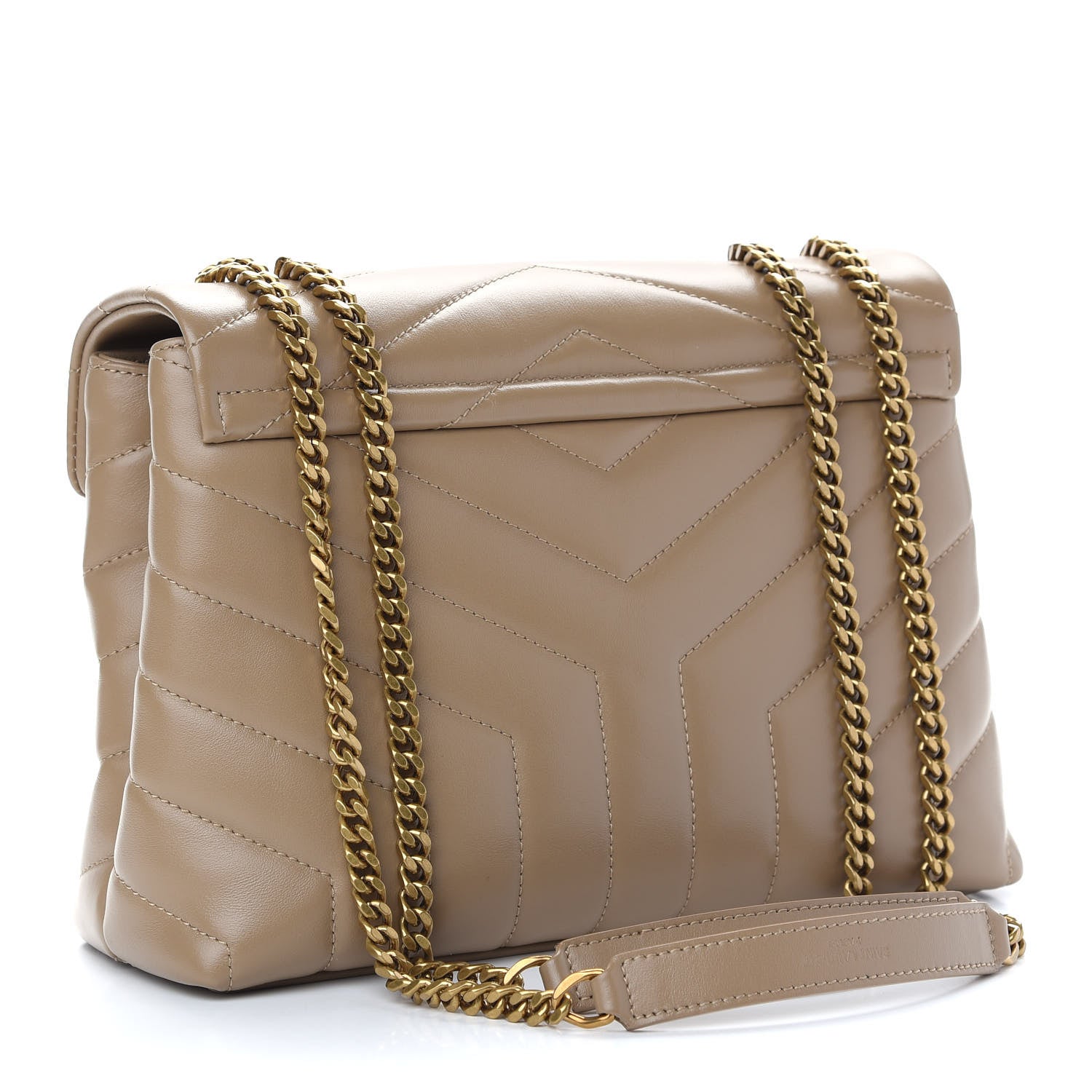 Saint Laurent Calfskin Y Quilted Monogram Small Loulou Chain Satchel Nude Powder 3 of 10