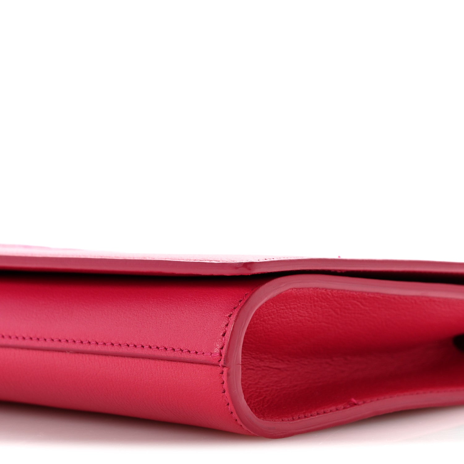 Saint Laurent Calfskin Monogram Large Belle De Jour Clutch Lipstick Fuchsia 10 of 12