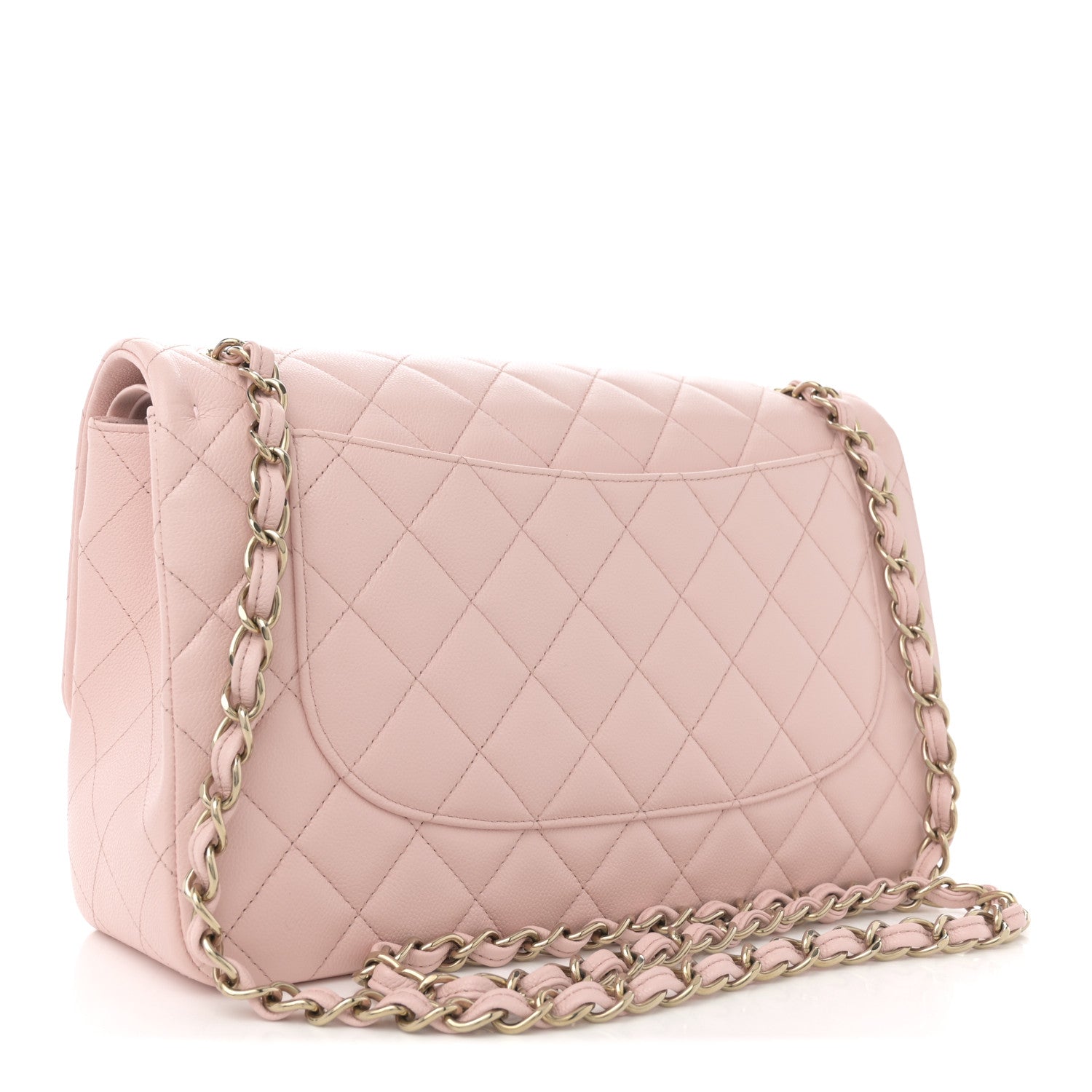 Chanel Caviar Quilted Jumbo Double Flap Light Pink 3 of 10