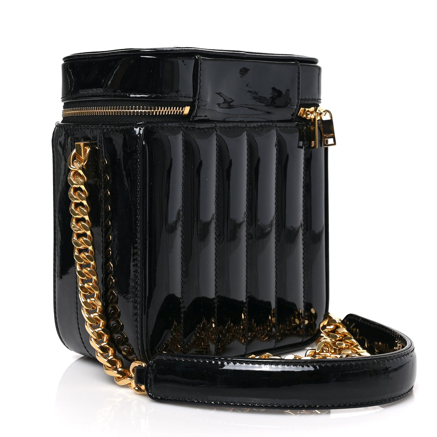 Saint Laurent Patent Matelasse Monogram Vicky Vanity Black 3 of 8