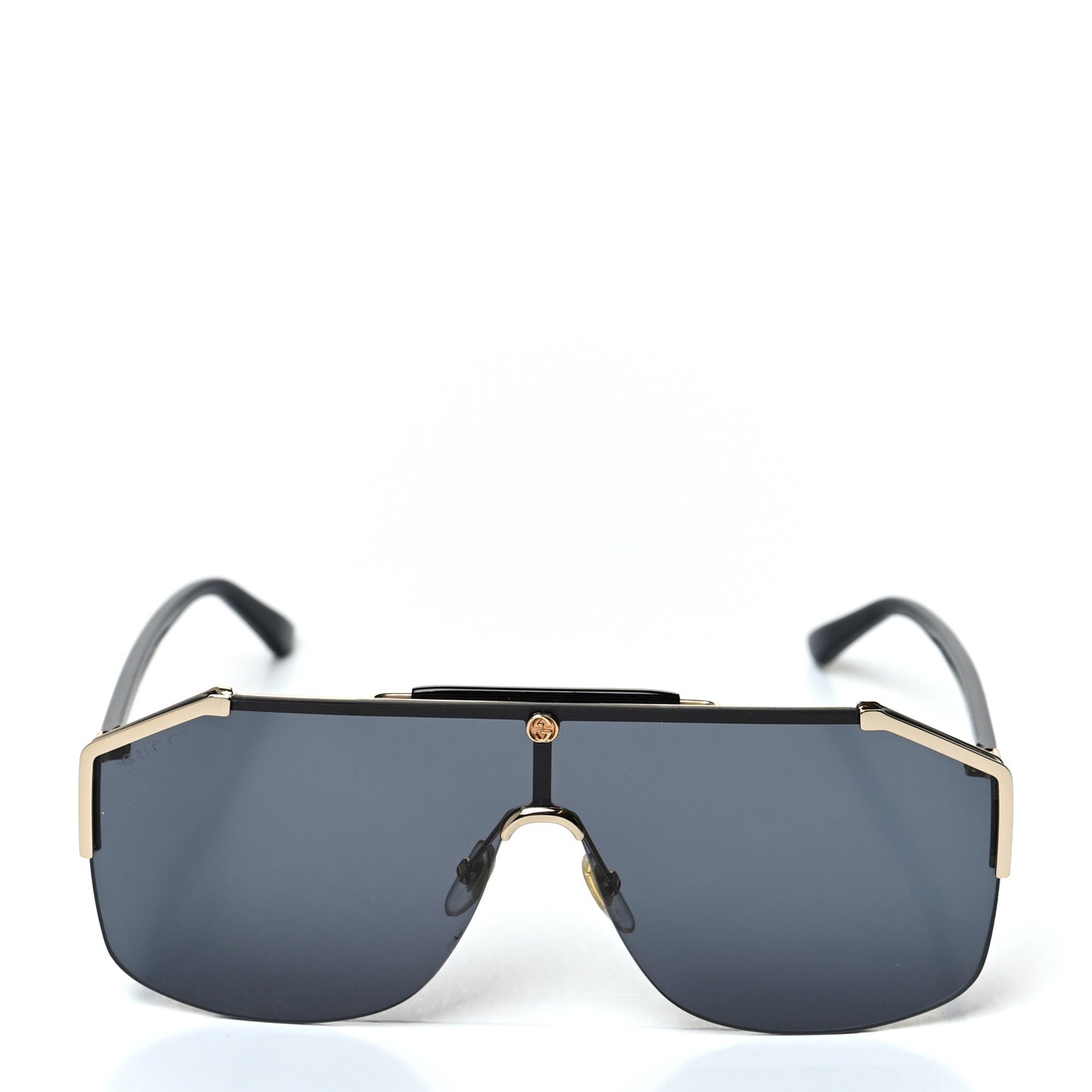 Metal Rimless Square Sunglasses GG0291S Black Gold