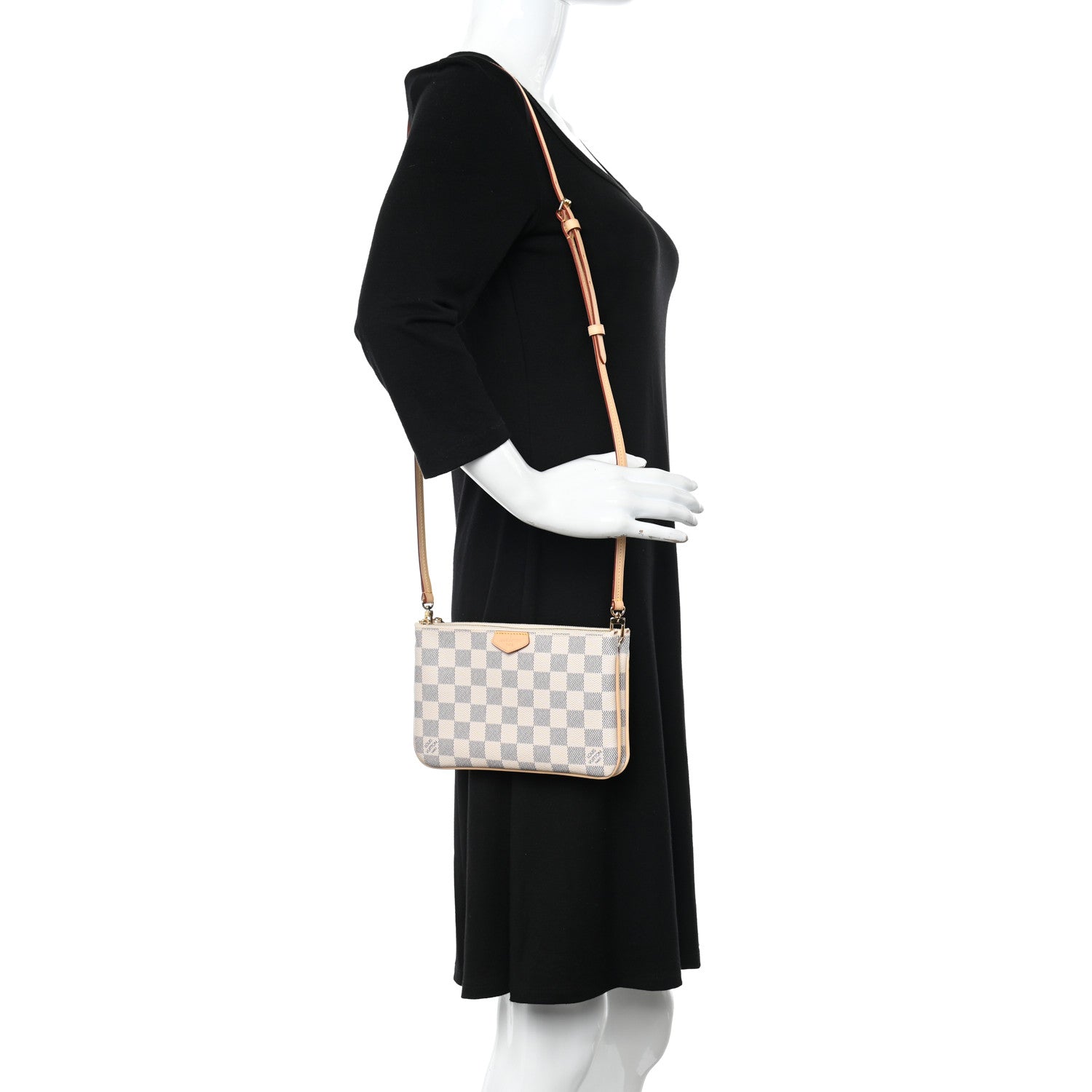 Louis Vuitton Damier Azur Double Zip Pochette 2 of 10