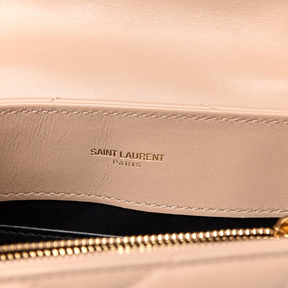 Saint Laurent Calfskin Y Quilted Monogram Small Loulou Chain Satchel Dark Beige 8 of 12