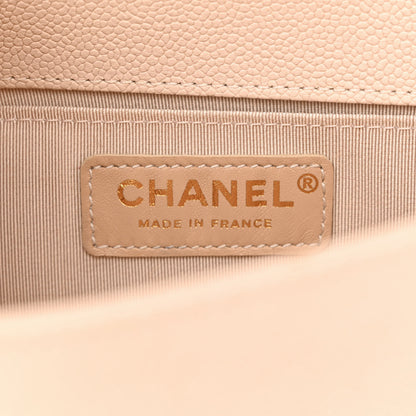 Chanel Caviar Chevron Quilted Small Boy Flap Light Beige 6 of 11