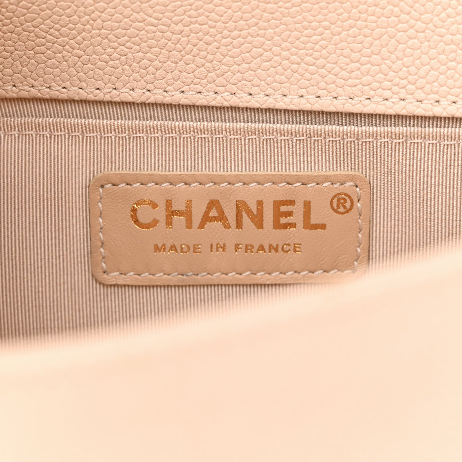 Chanel Caviar Chevron Quilted Small Boy Flap Light Beige 6 of 11