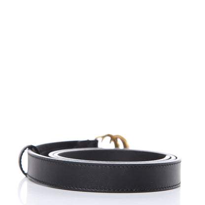 Gucci Moon Calfskin Pearl Double G 20mm Belt 80 32 Black Cream 3 of 6