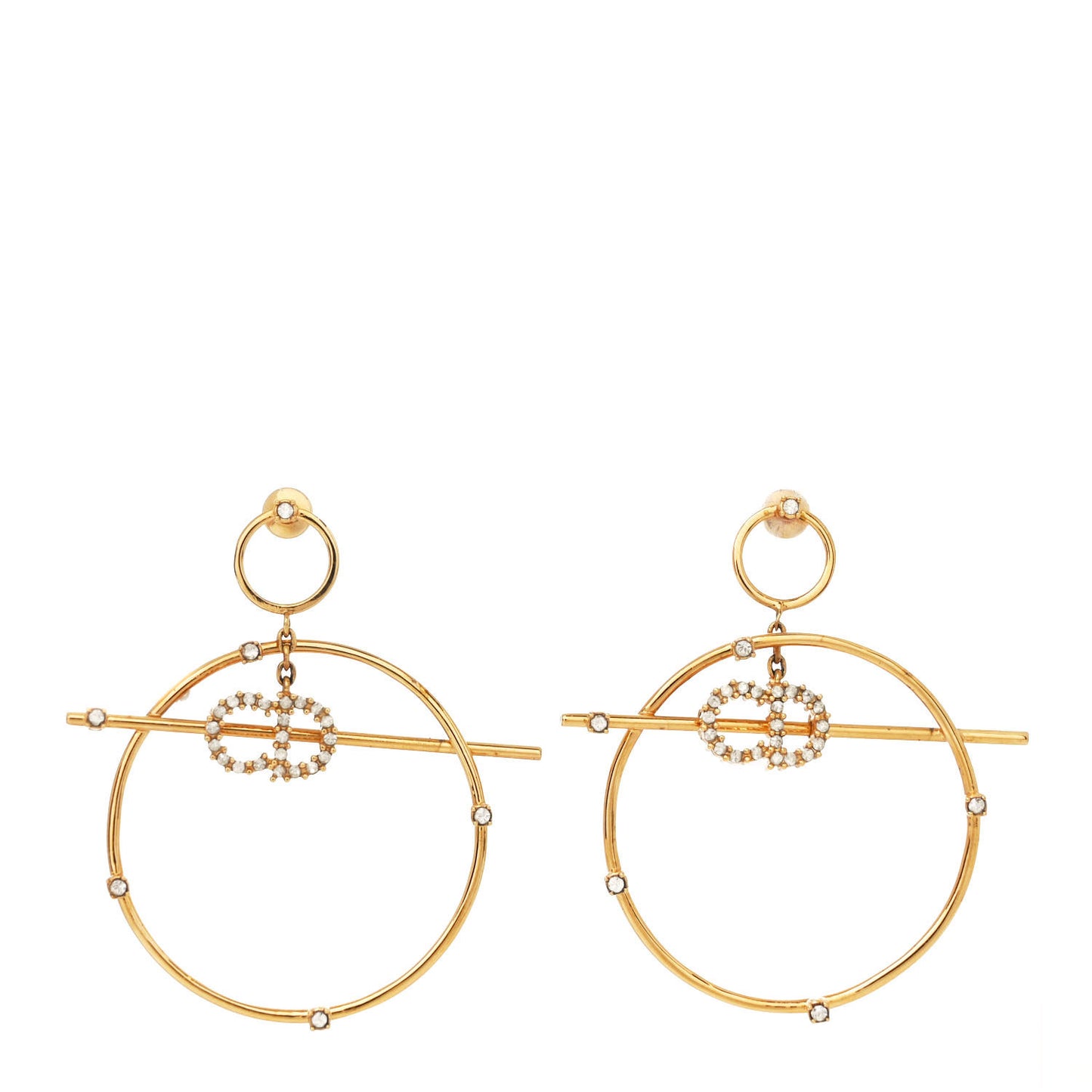 Crystal Hoop Earrings Gold