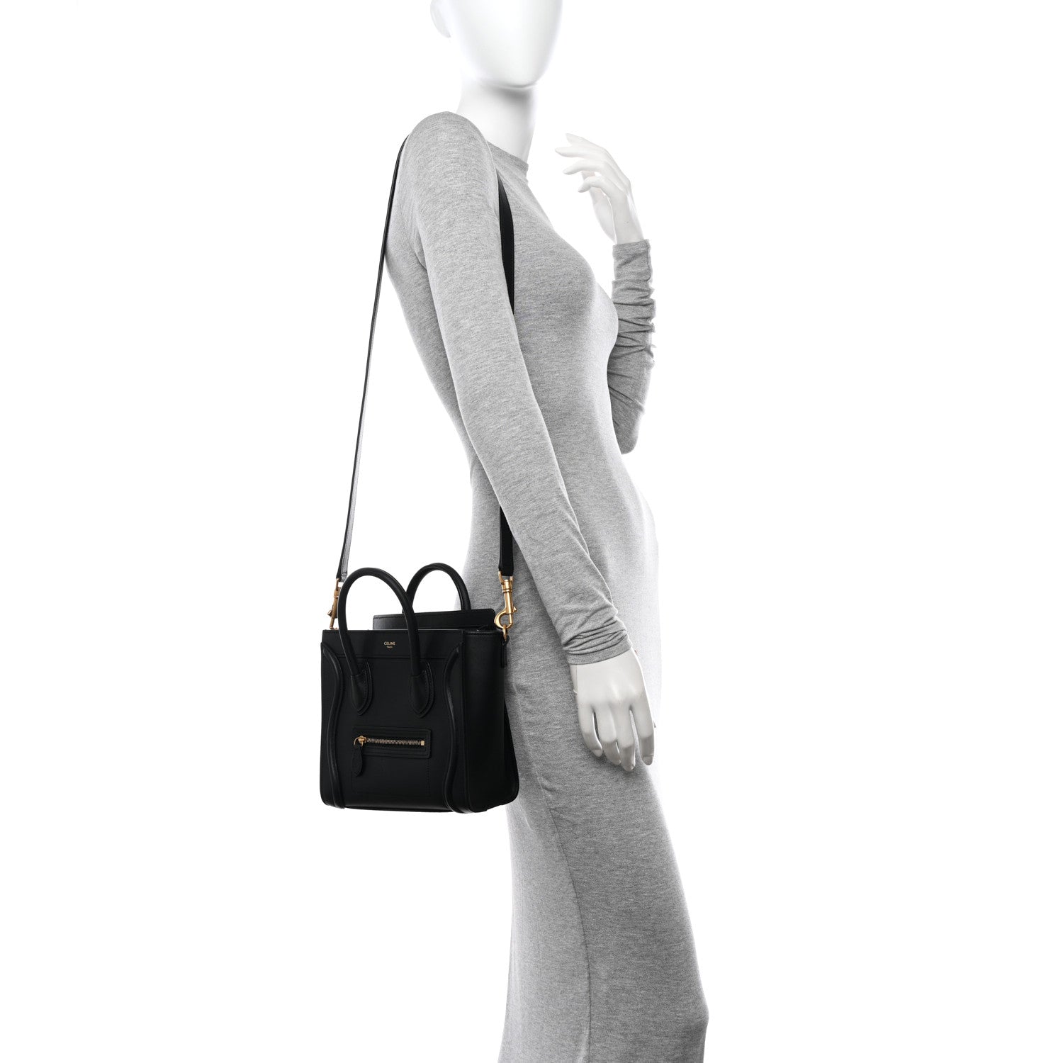 Celine Smooth Calfskin Nano Luggage Black 2 of 12