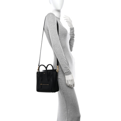 Celine Smooth Calfskin Nano Luggage Black 2 of 12