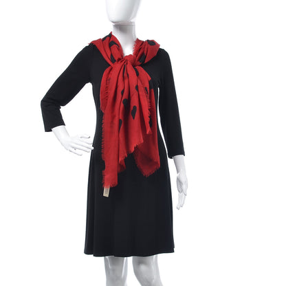 Burberry Cashmere Heart Print Scarf Red 2 of 6