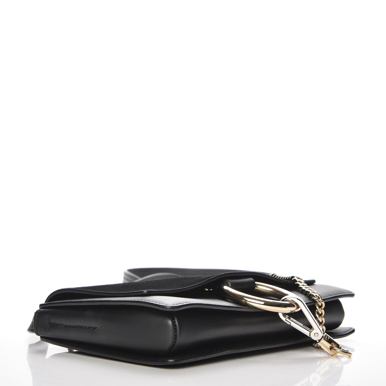 Chloe Suede Calfskin Small Faye Shoulder Bag Black 4 of 7