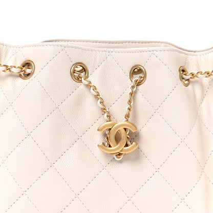 Chanel Caviar Quilted Mini Chanel 25 Handbag White 14 of 21