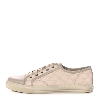Gucci Washed Cotton GG Monogram Calfskin Mens Low Top Sneakers 10.5 White Mystic White 1 of 9