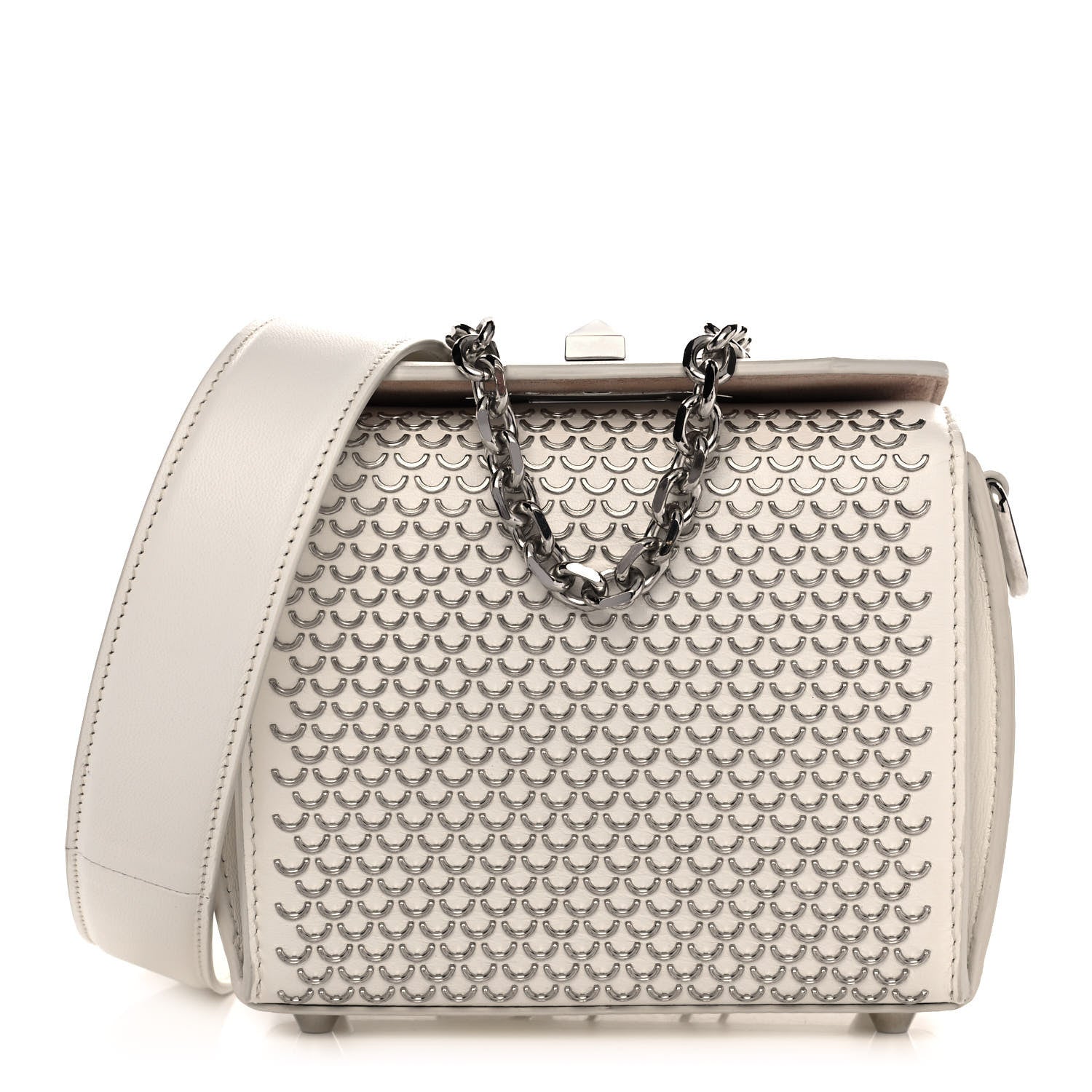 Alexander McQueen Calfskin Box Shoulder Bag 16 Cream 1 of 14