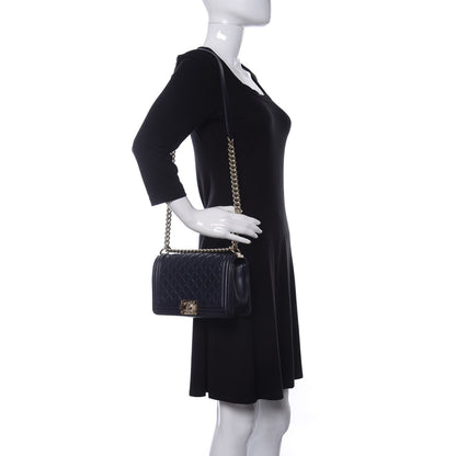Chanel Lambskin Quilted Medium Boy Flap Dark Navy 2 of 11