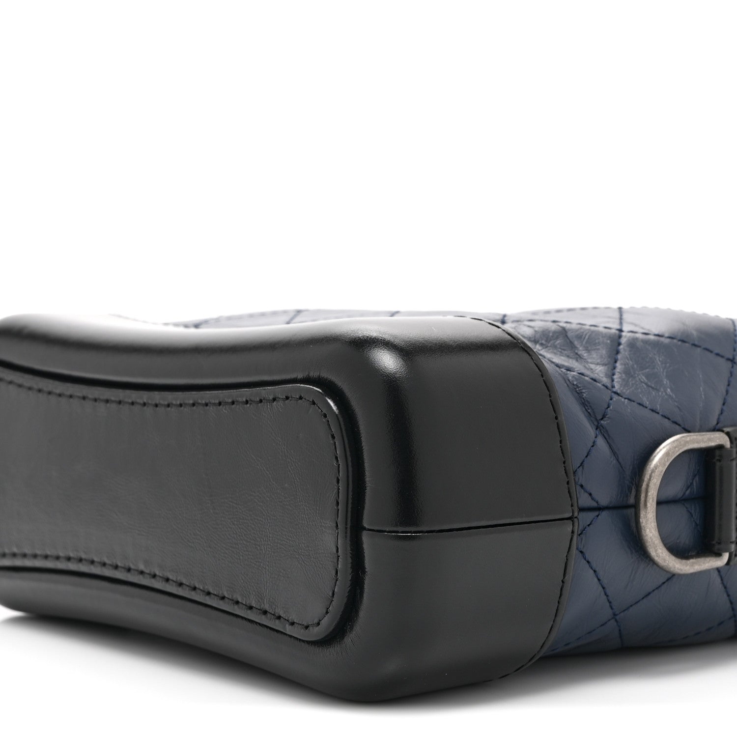 Chanel Aged Calfskin Quilted Small Gabrielle Hobo Navy Black 10 of 10