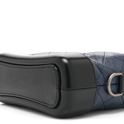 Chanel Aged Calfskin Quilted Small Gabrielle Hobo Navy Black 10 of 10