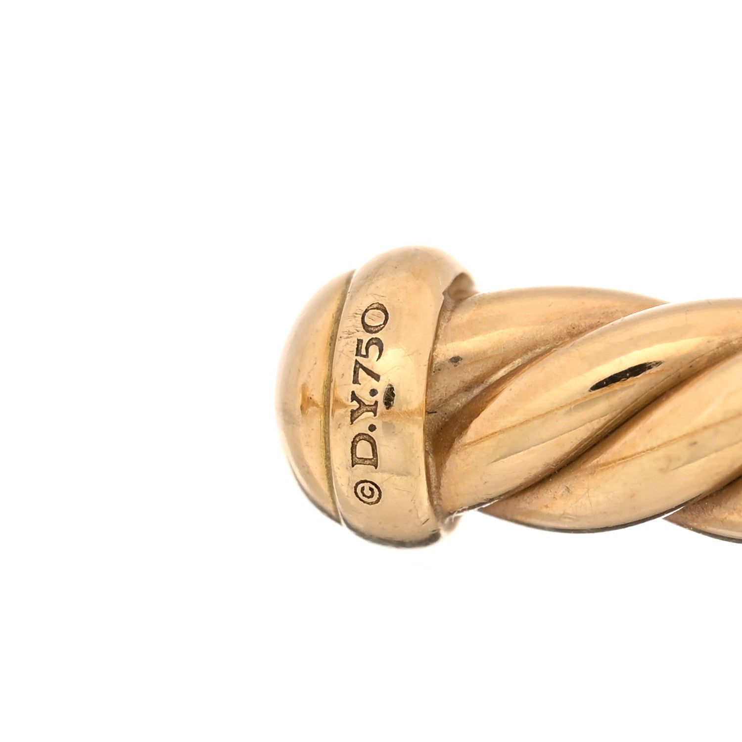 David Yurman 18K Yellow Gold 4mm Cablespira Bracelet 3 of 3