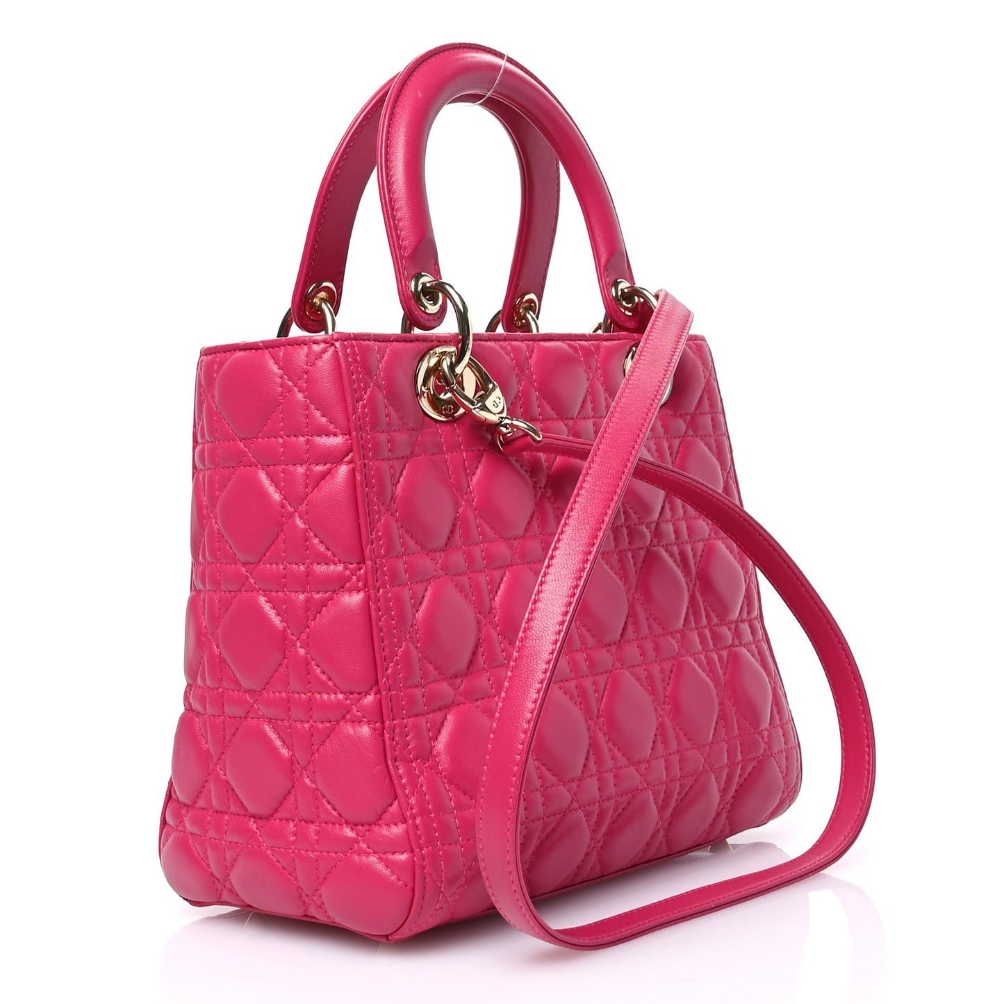 Lambskin Cannage Medium Lady Dior Pink