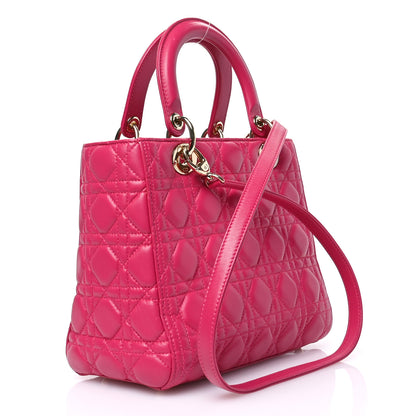 Christian Dior Lambskin Cannage Medium Lady Dior Pink 3 of 10