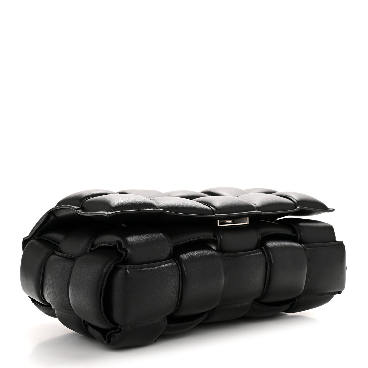 Nappa Maxi Intreccio Padded Cassette Crossbody Bag Black