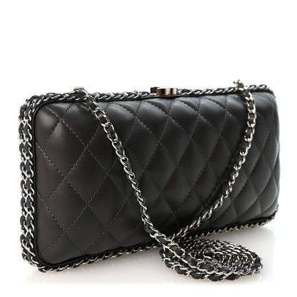 Chanel Lambskin Quilted Chain Around Clutch Grey 3 of 10