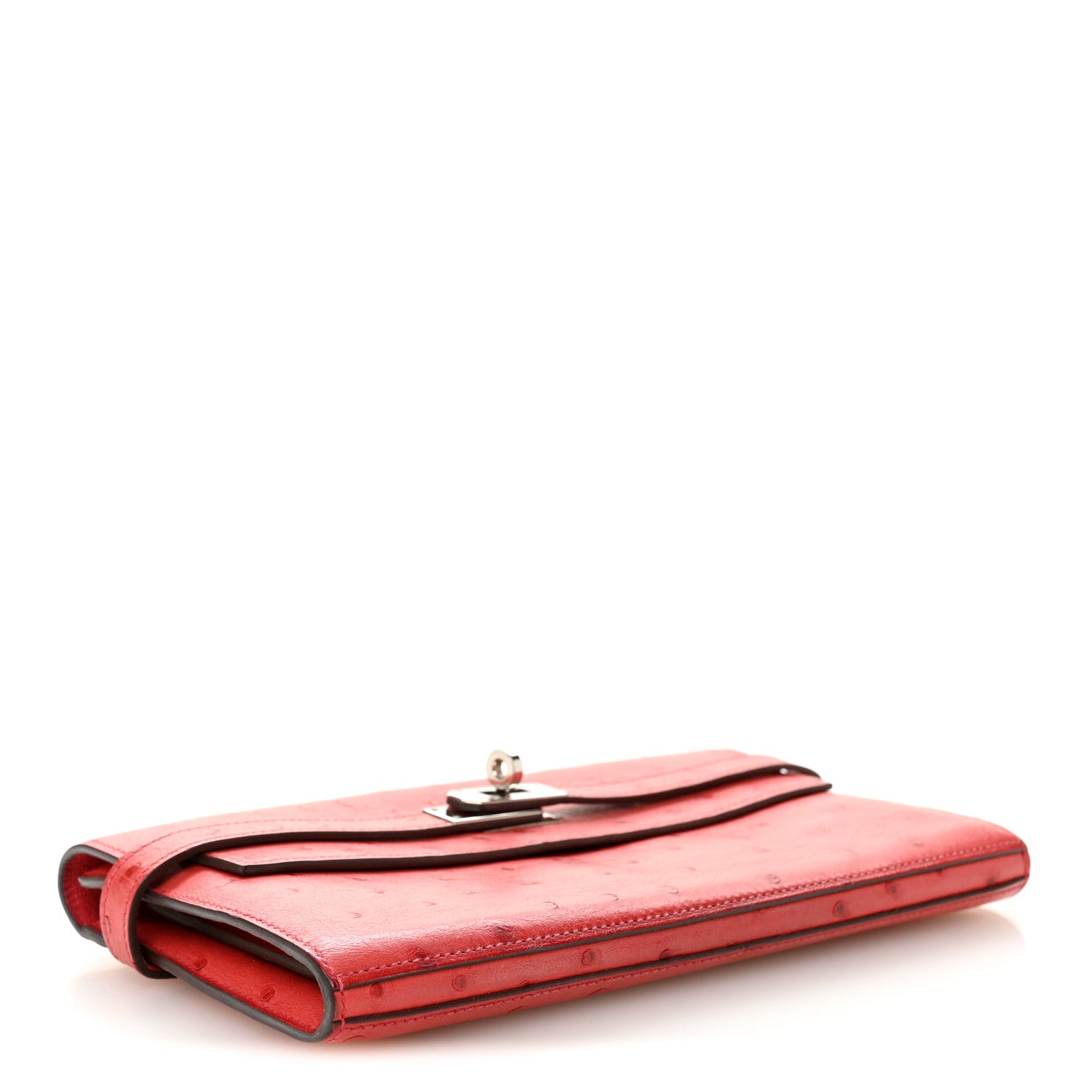 Hermes Ostrich Kelly Longue Wallet Rouge Vif 1810764 – FASHIONPHILE