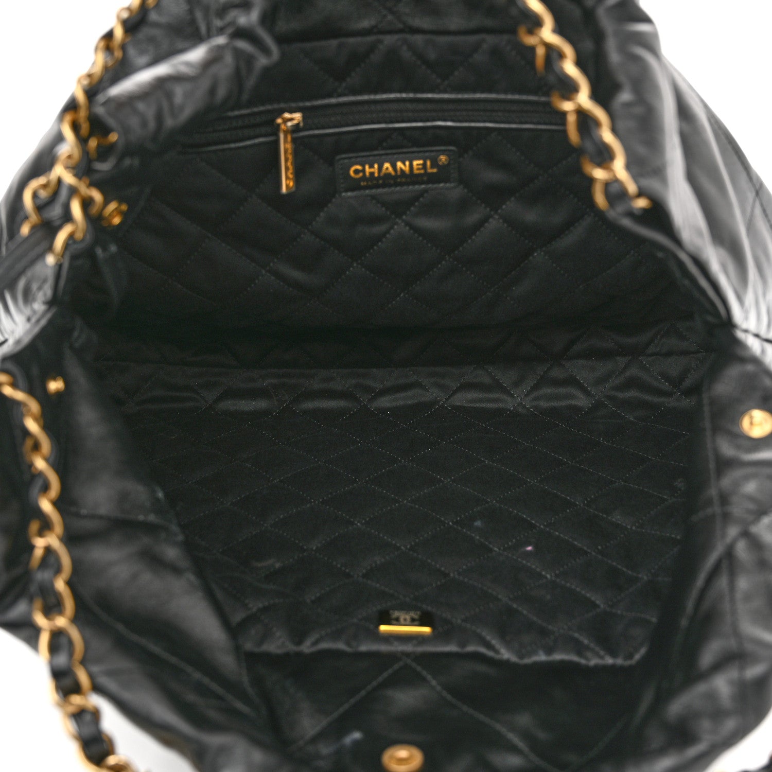 Chanel Shiny Calfskin Quilted Small Chanel 22 Black 5 of 11