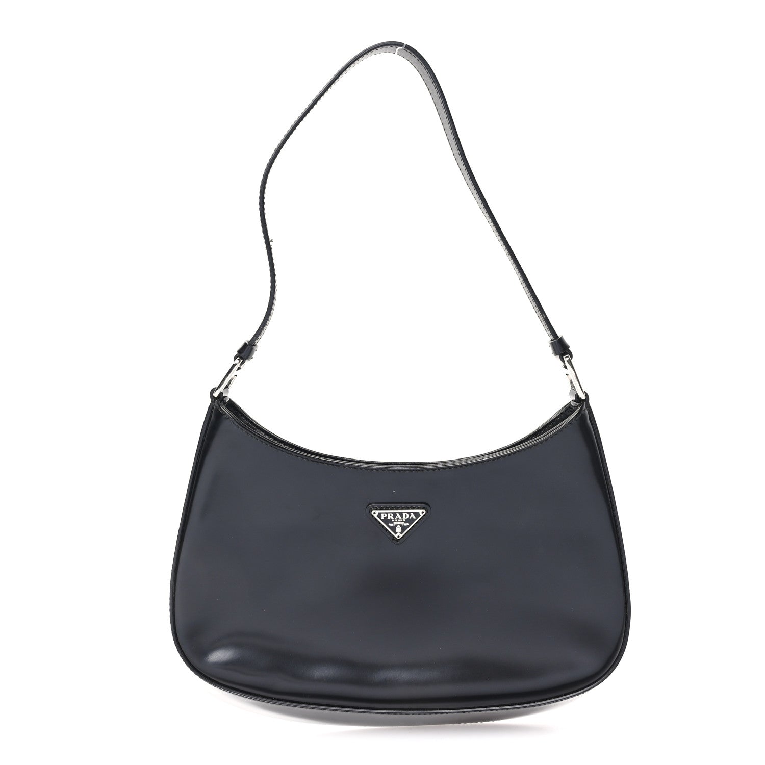 Prada Spazzolato Cleo Shoulder Bag Black 1 of 10