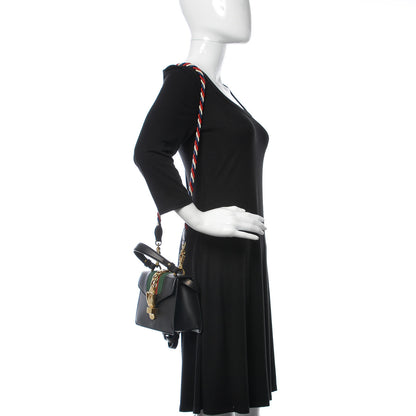 Gucci Calfskin Mini Sylvie Top Handle Bag Black 3 of 14