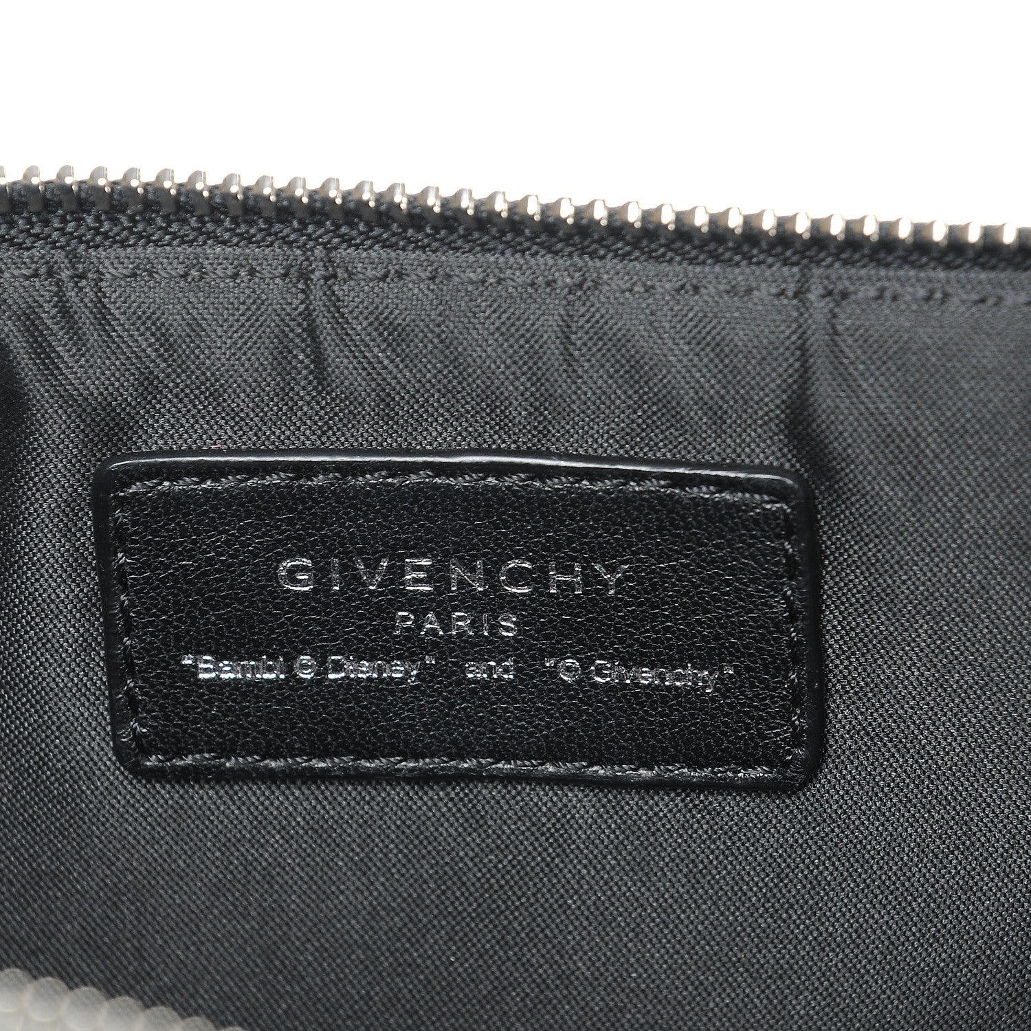 Givenchy Textured Coated Canvas Bambi Print Medium Cosmetic Pouch Black 6 of 7
