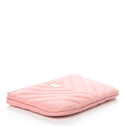 Chanel Caviar Chevron Quilted Small Cosmetic Case Pink 4 of 8