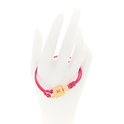 Louis Vuitton Calfskin LV Padlock Bracelet Pink 2 of 5