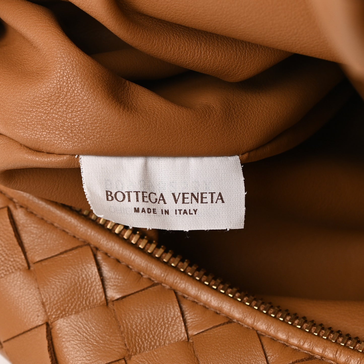Nappa Intrecciato Teen Jodie Hobo Caramel