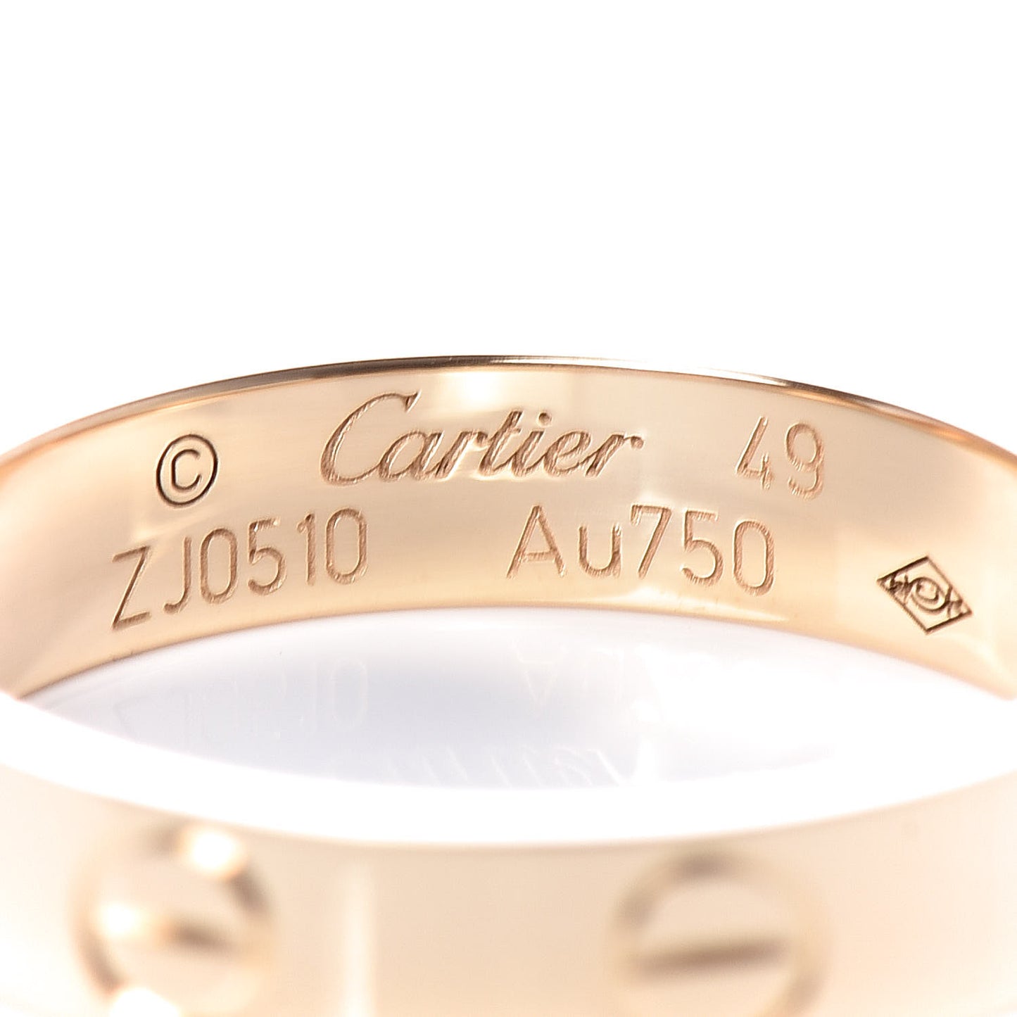 18K Yellow Gold 3.5mm LOVE Wedding Band Ring 49 5