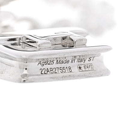 Hermes Sterling Silver Amulettes Constance Bracelet ST 4 of 5