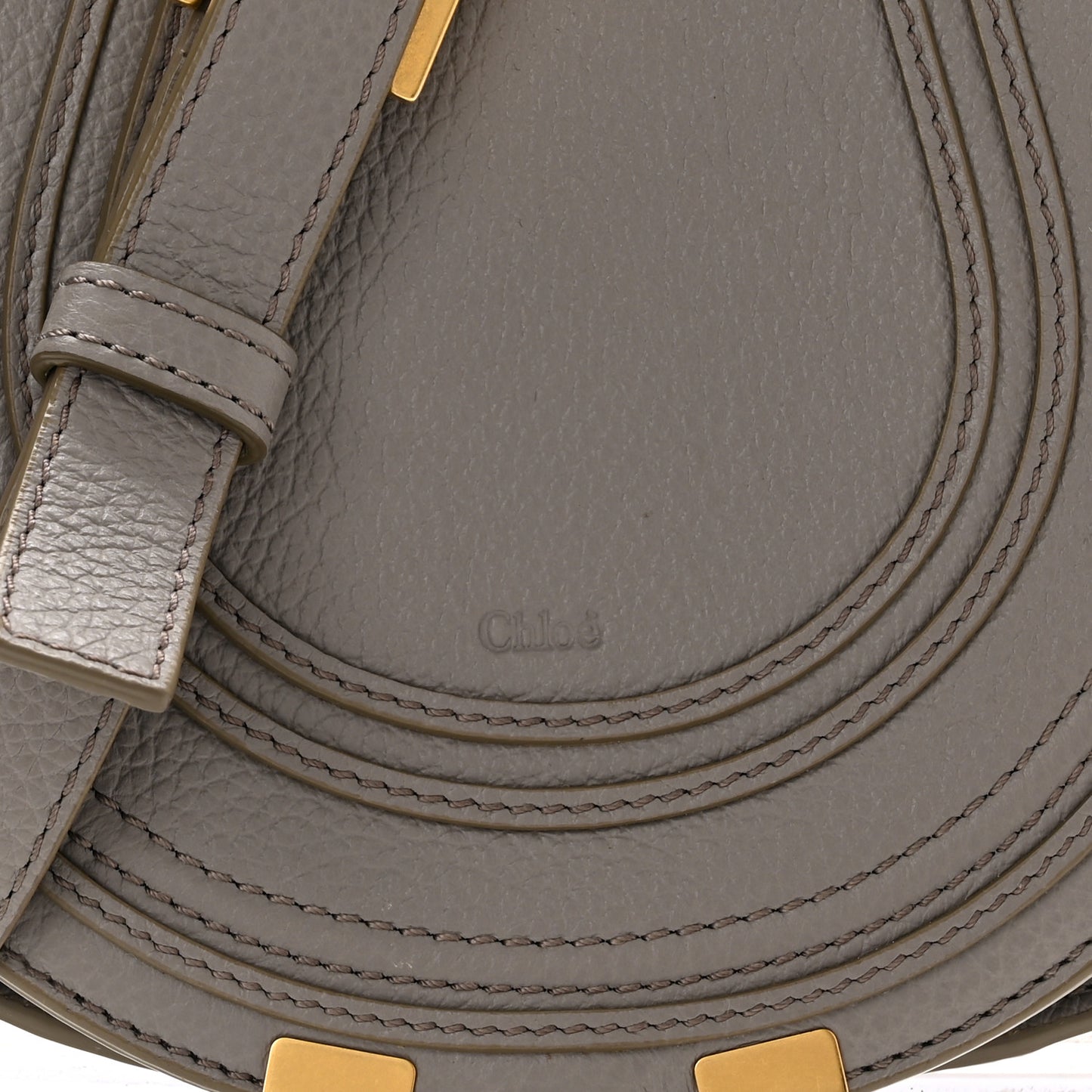 Calfskin Mini Marcie Round Crossbody Bag Cashmere Grey