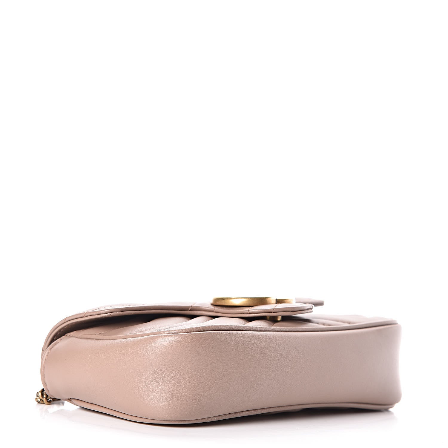 Gucci Calfskin Matelasse Super Mini GG Marmont Shoulder Bag Porcelain Rose 4 of 10