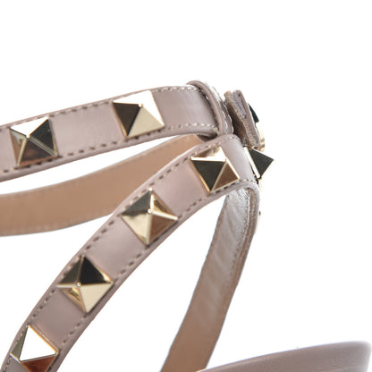 Valentino Garavani Pebbled Calfskin Rockstud Ankle Strap Pumps 38 Poudre 10 of 12